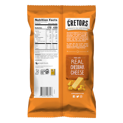 G.H. Cretors Cheddar Cheese Popcorn, 2.5 Ounces, 6 Per Case
